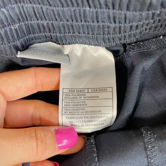 Nike Youth Drawstring Straight Athletic Track Pants Navy Blue M Pockets Y2k 90s - Picture 6 of 10